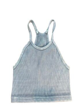 Intimately Free People Lilac Ribbed Seamless Halter Crop Top Bralette Size Small